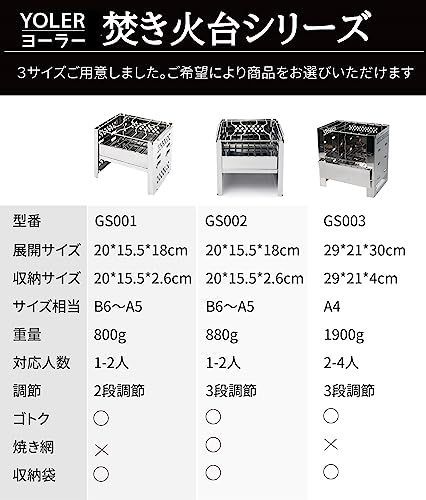 ヨーラー*YOLER 焚き火台 スマートフォールディングコンロ A4型