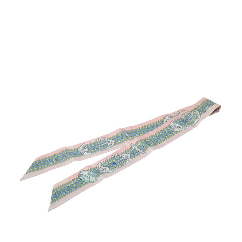 エルメス ツイリー BRIDE DE COUR 法廷の勒 ピンク ブルー マルチカラー シルク レディース HERMES 1-0234299