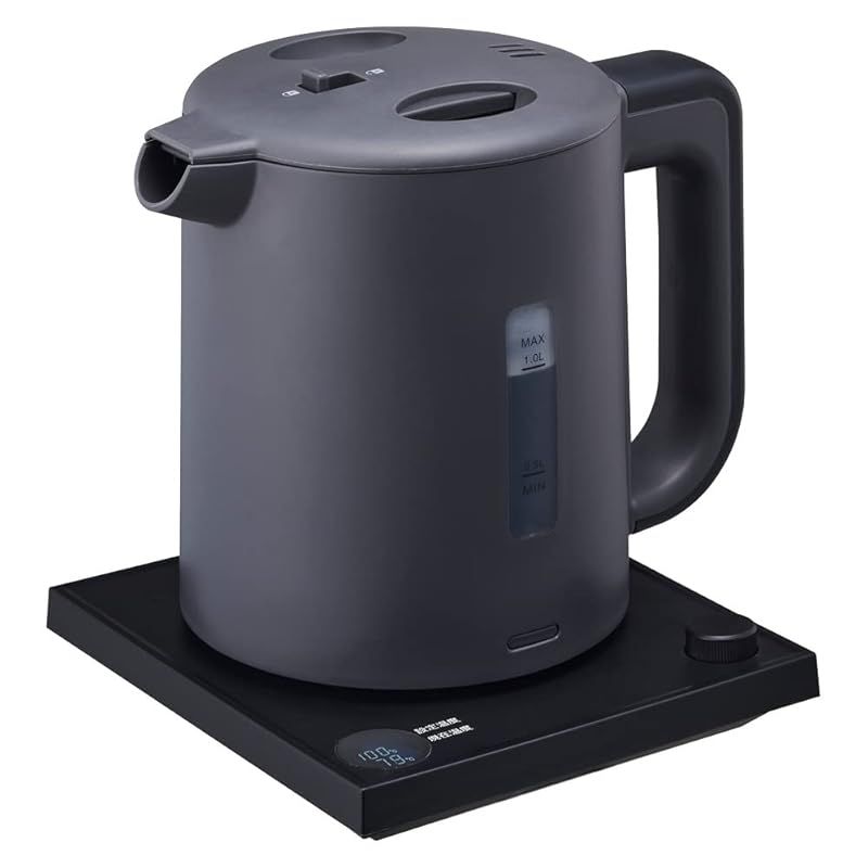 ドウシシャ 電気ケトル 1.0L 1℃単位の温度設定 グレー ピエリア 0