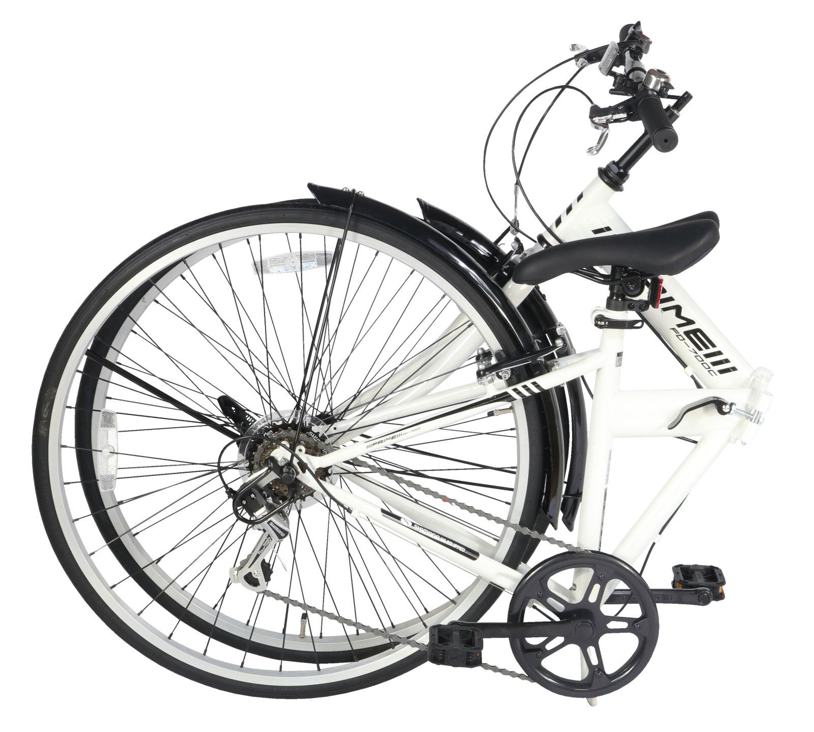 おまけ付き 送料込み Kappa 折りたたみ自転車 6段変速 ホワイト 700C型6段変速付折りたたみクロスバイク 折りたたみ自転車 ブラック