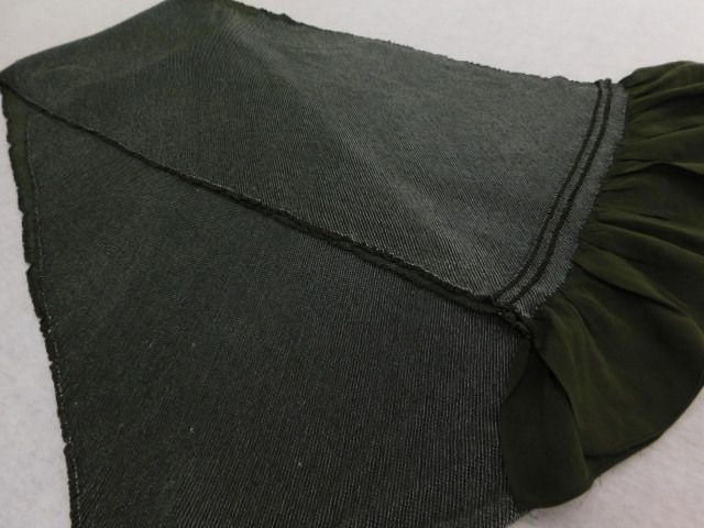 〔楽布特選〕P13184 総絞り兵児帯 モスグリーン 男物 blok