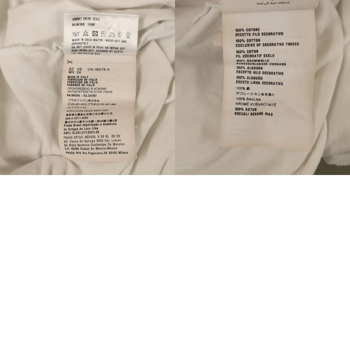 ミュウミュウ イタリア製 半袖 Tシャツ XS ホワイト MIUMIU レディース 
