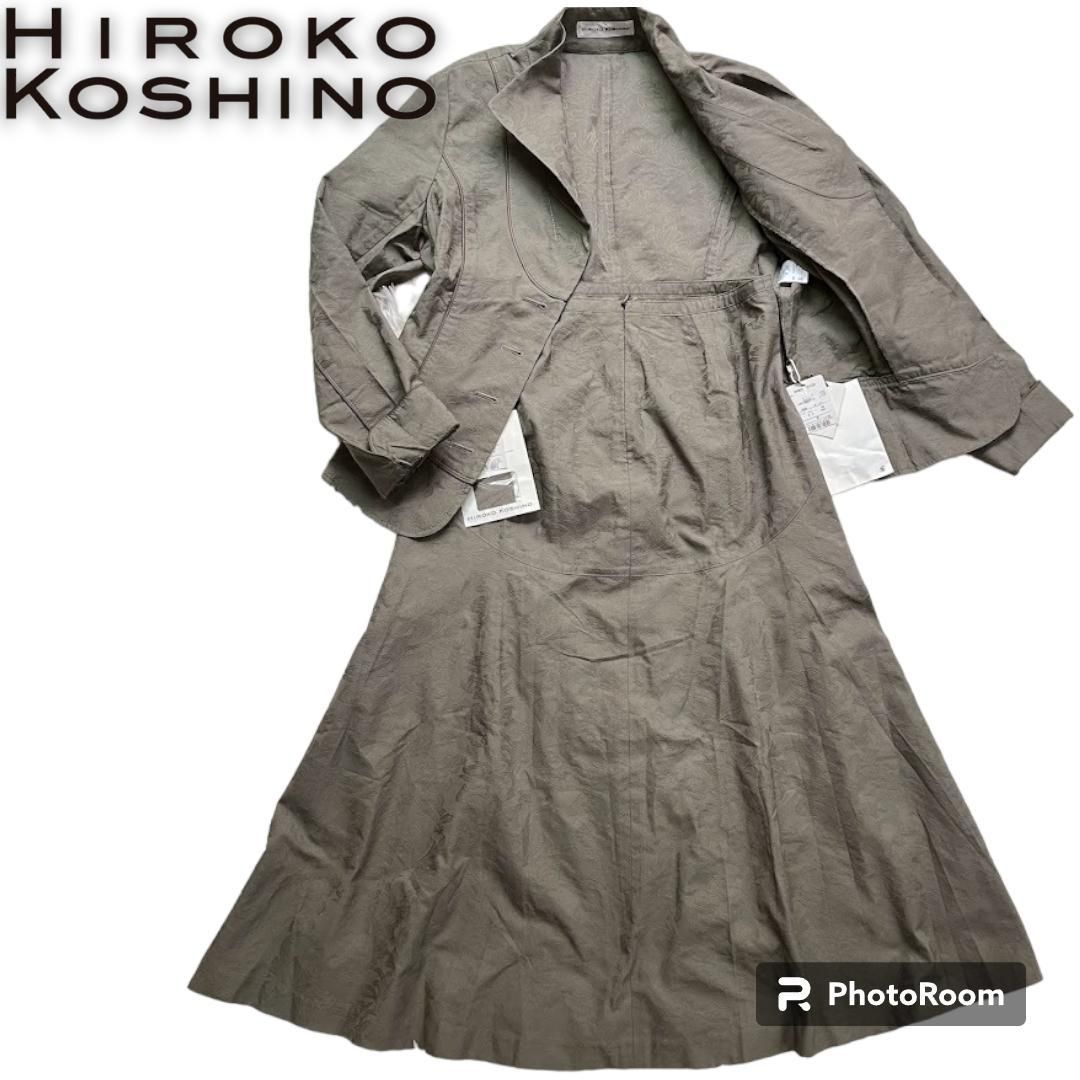 新品タグ付き ヒロココシノ スカートスーツ M セットアップ 花柄 刺繍