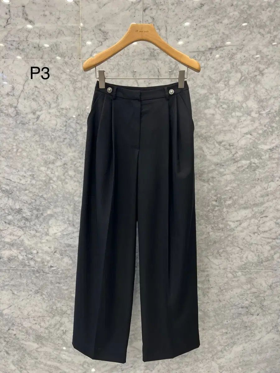 ボタンPOINTピンタックワイドパンツ 当日発送