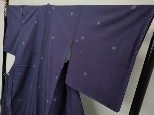 平和屋本店□極上 結城紬 求兵衛 丸文 濃鼠色地 証紙付き 逸品 未使用