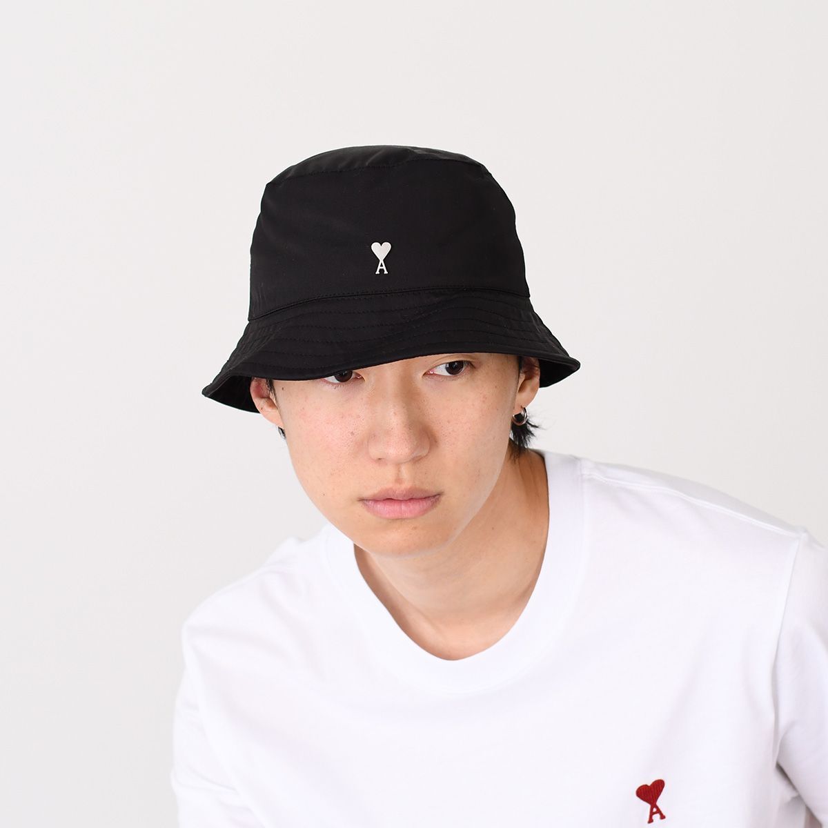 【amiparis】ホワイト バケットハット ホワイト モヘア Ami バケットハット アイボリー | AMI PARIS