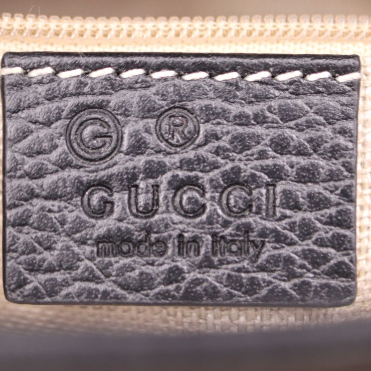 GUCCI グッチ ショルダーバッグ 607720 レザー ブラック ゴールド金具