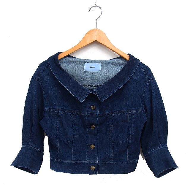 シェリエshellerデニムジャケット シェリエ shéller デニム ジージャン Gジャン クロップド ワイド