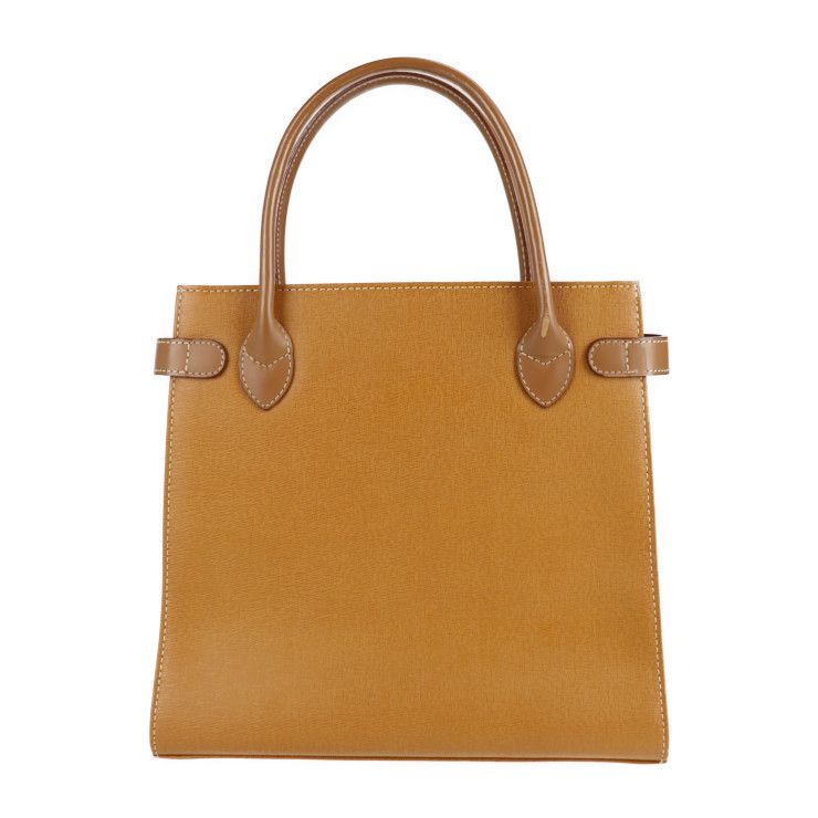 BURBERRY バーバリー ハンドバッグ レザー キャメル系 ゴールド金具 トートバッグ 【本物保証】