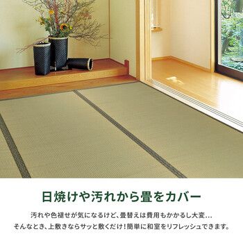 お手頃上敷き い草 本間6畳 双目織 柳川 やながわ