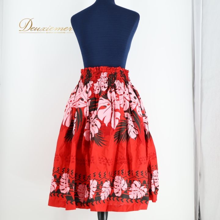 【75丈】パウスカート（モンステラ柄） ハワイアンスカートパウスカート モンステラ柄 フラダンス 衣装