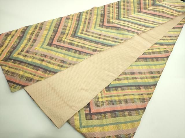 帯1384 ●ひなや工房 伊豆蔵明彦 高級 正絹 夏帯 袋帯 伊豆蔵明彦作 ひなや謹製 組帯（裏地 羅織） - 石原呉服店