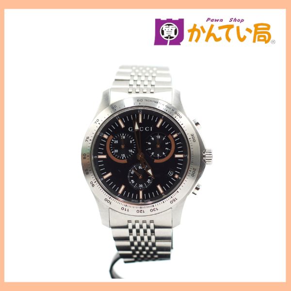 GUCCI グッチ Gタイムレス ステンレスベルト YA126257 126.2 ブラック×シルバー 時計 ブランド ファッション