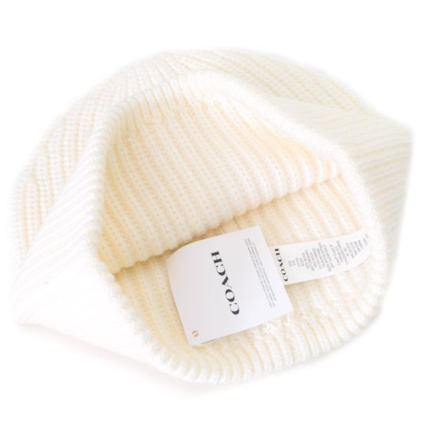 コーチ 帽子 COACH ウール ニット ロゴ ビーニー キャップ 帽子