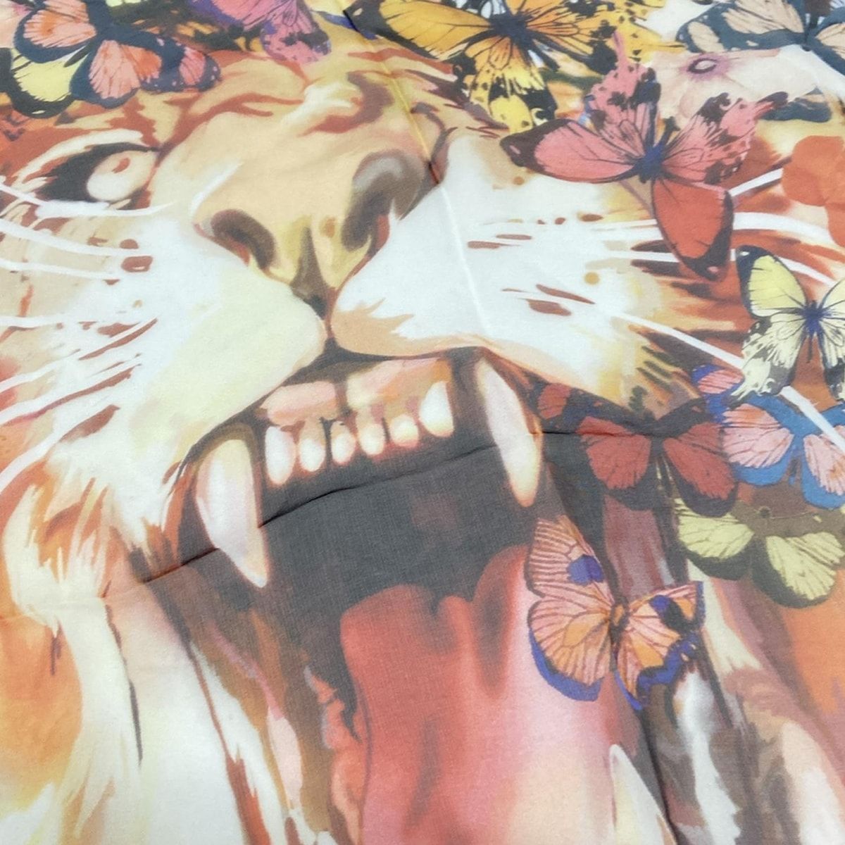 アレキサンダーマックイーン♡蝶と花のプリント スカーフ♡ ALEXANDER McQUEEN(アレキサンダーマックイーン) スカーフ美品