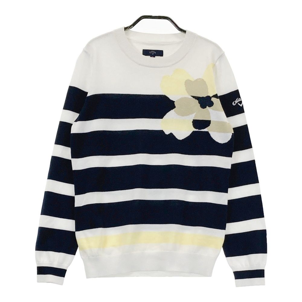 サイズ M CALLAWAY キャロウェイ モデル ニットセーター ボーダー柄 ホワイト系 240101530930 ゴルフウェア レディース ストスト