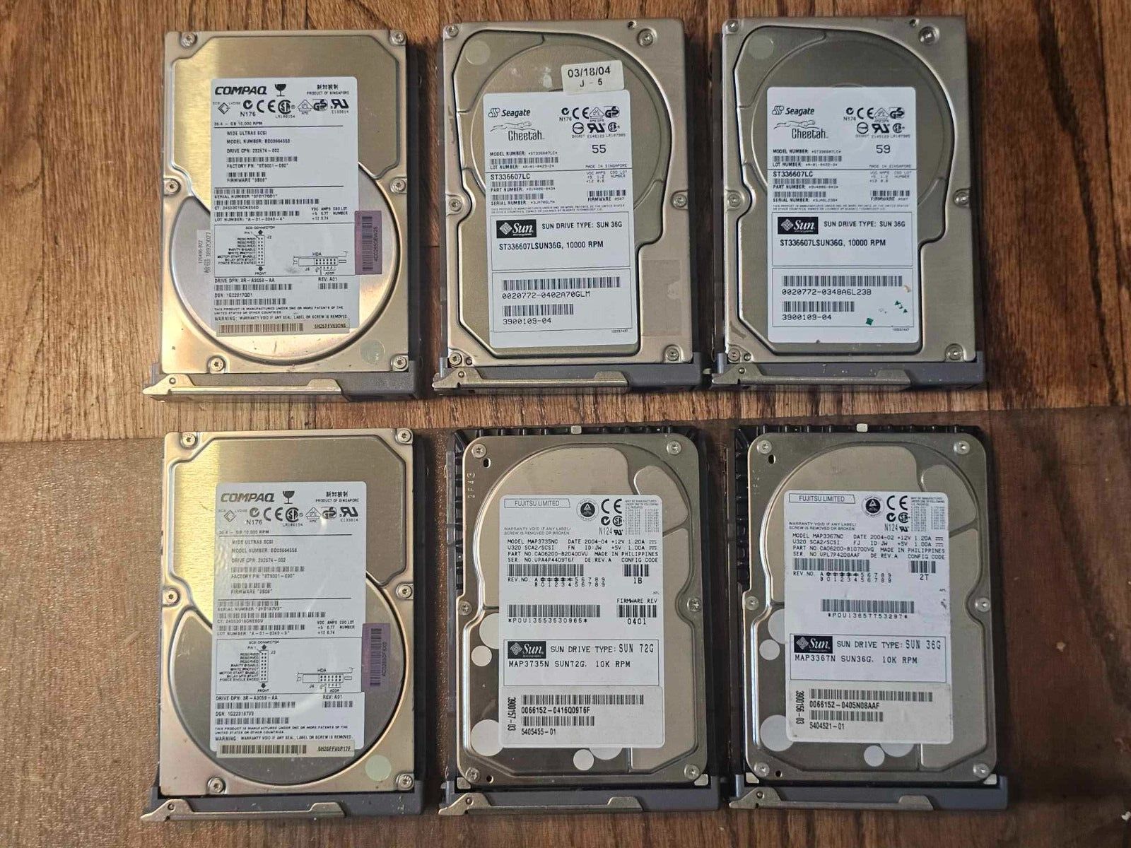 6x 36G 10k SUN SCSI ハードドライブ ST336607LC ULTRA320 MAP3367NC BC03664553 9t9000