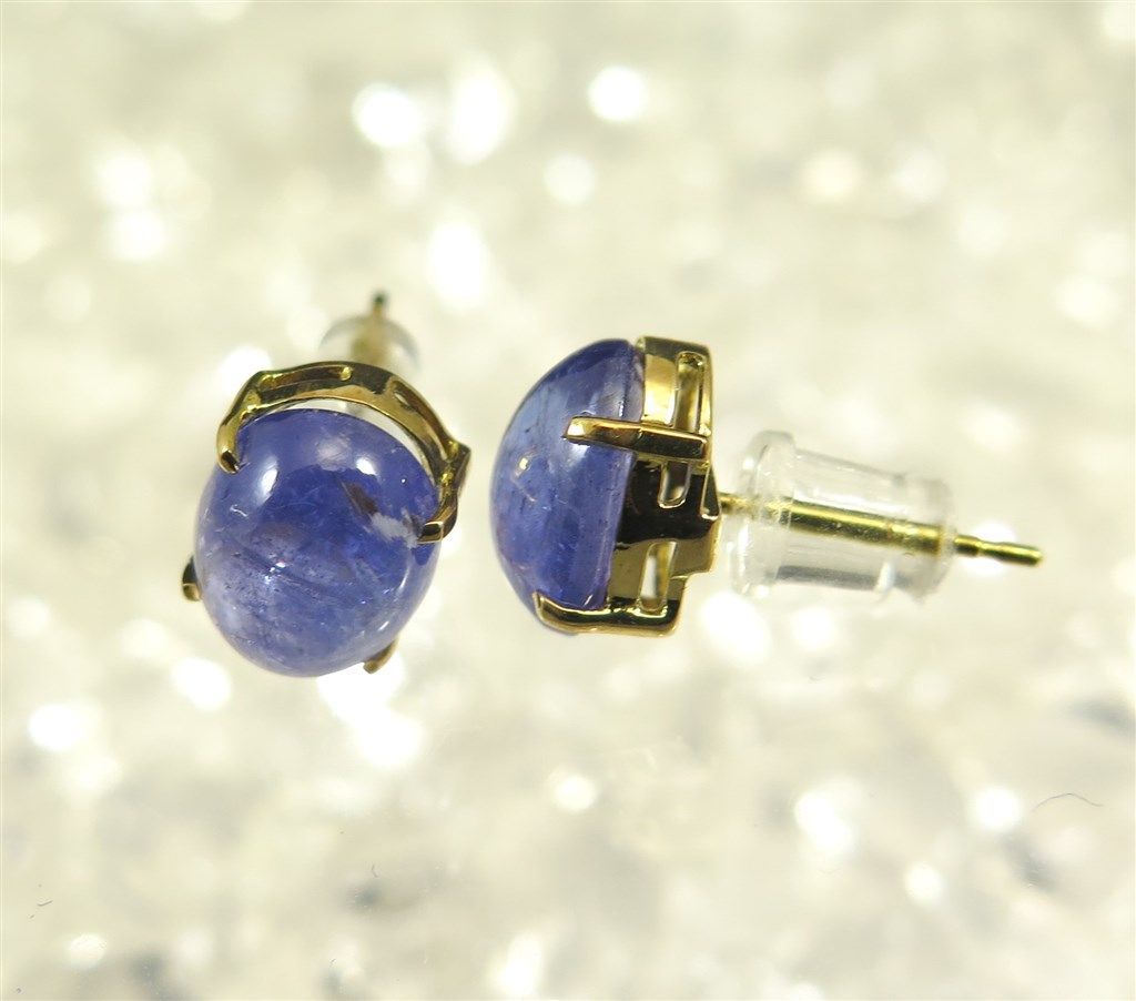 宝石質タンザナイト 9X7mmオーバル ピアス (18KYG) - メルカリ