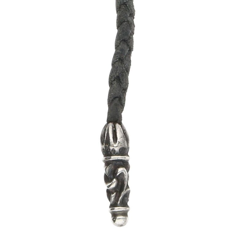 クロムハーツ LEATHER BRAID/スクロールレザーブレード シルバー 