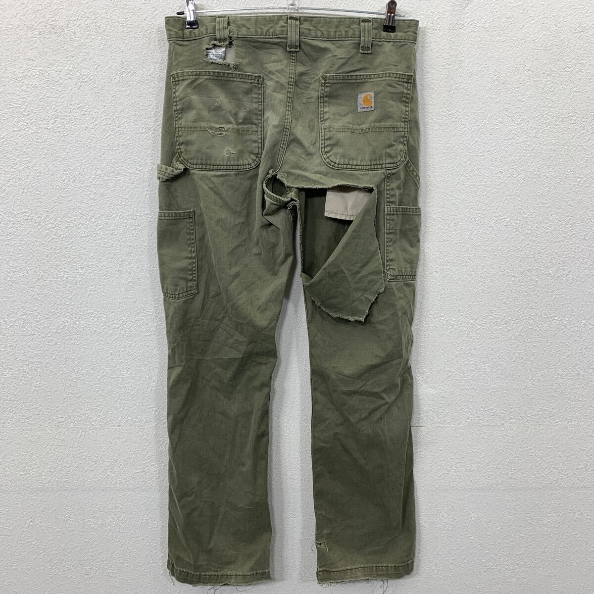 Carhartt ワークパンツ W32 アーミーグリーン カーハート ジップアップ