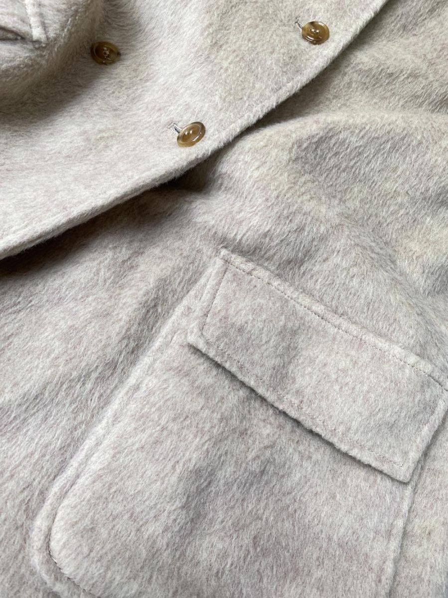 moi tytto モイテュット フラップポケットスタンド ロングコート sizeS 白ｘピンク レディース GULLKHAN_COM