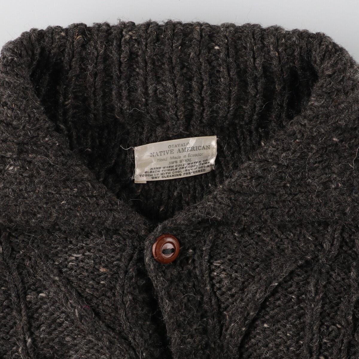 古着 OTAVALO NATIVE AMERICAN ハンドニット ケーブル編み エクアドル 