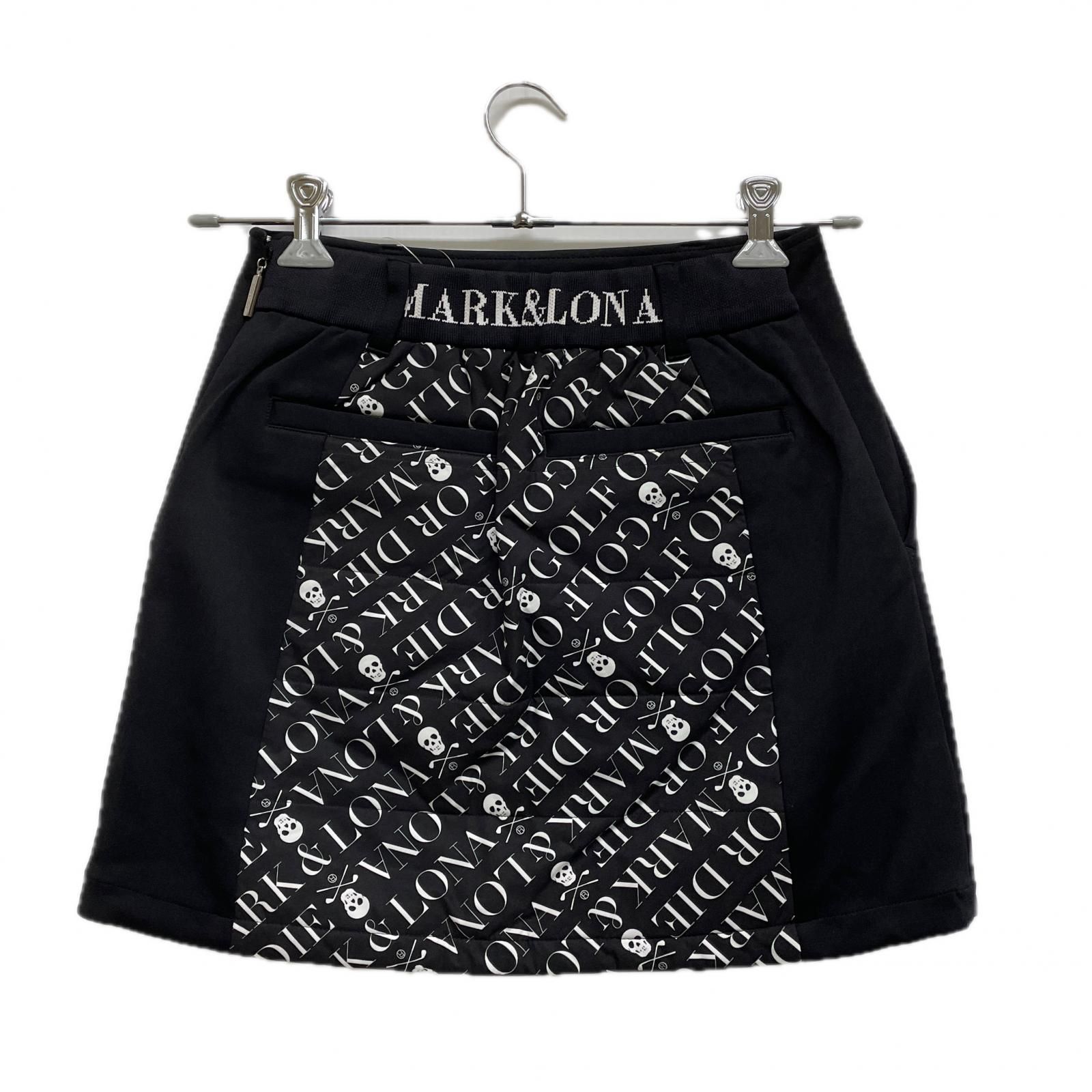 レディース マークアンドロナ MARK-LONA スカート 38 M ブラック スカル ブランドロゴ