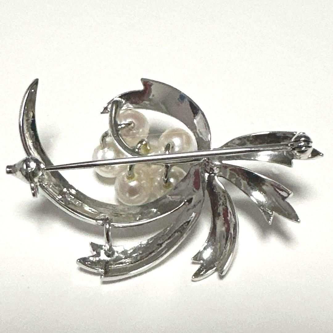ミキモト MIKIMOTO ブローチ ペントップ SV パール シルバー 極美品
