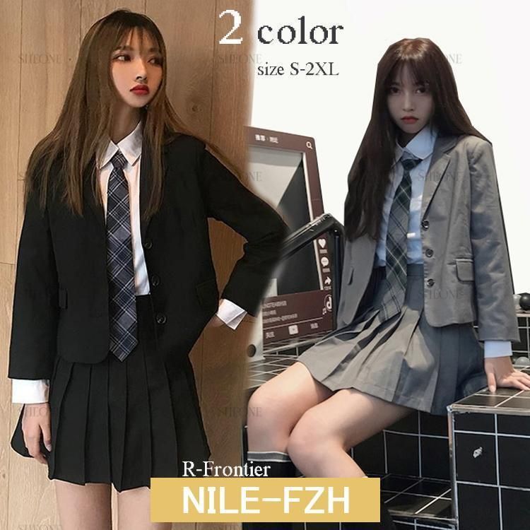 卒業式 スーツ 女の子 韓国 制服 入学式 スーツ 女の子 4点セット 大きいサイズ 韓国 高校生 卒服 女の子 韓国 子供服 入学式 子供スーツ ネクタイ ZYP36秋の