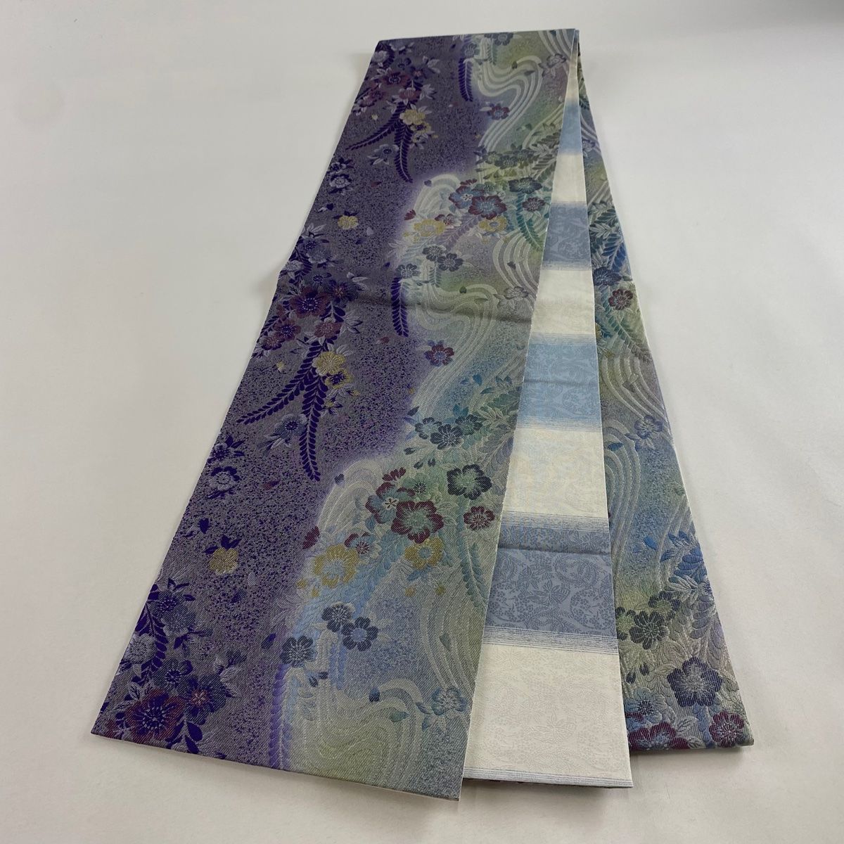 袋帯 美品 秀品 草花 金銀糸 紫 全通 正絹 【中古】 - メルカリ