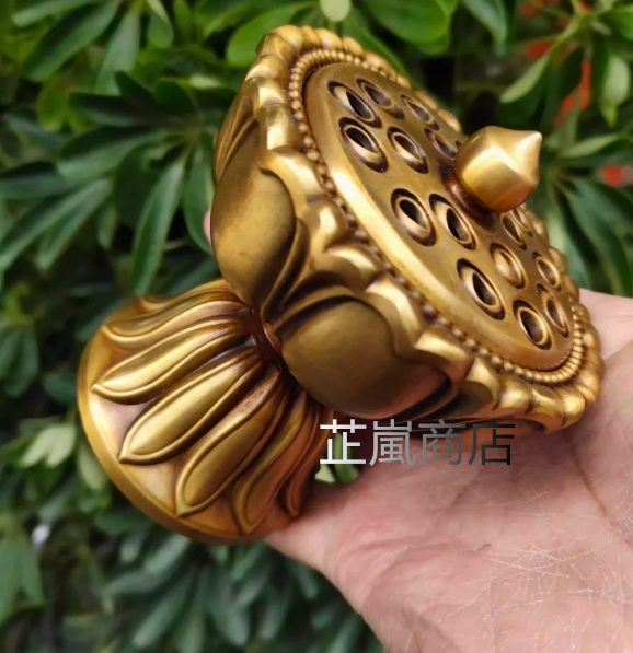 銅細工 宝蓮灯蓮香炉 盤香炉 香道具 装飾品 工芸品 美術品 置物