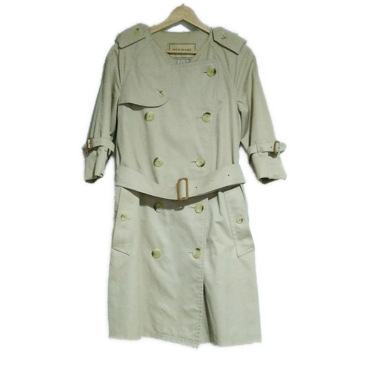 REKISAMI レキサミ コート サイズ36 S レディース ベージュ ノーカラー|切りっぱなしデザイン|ティアード