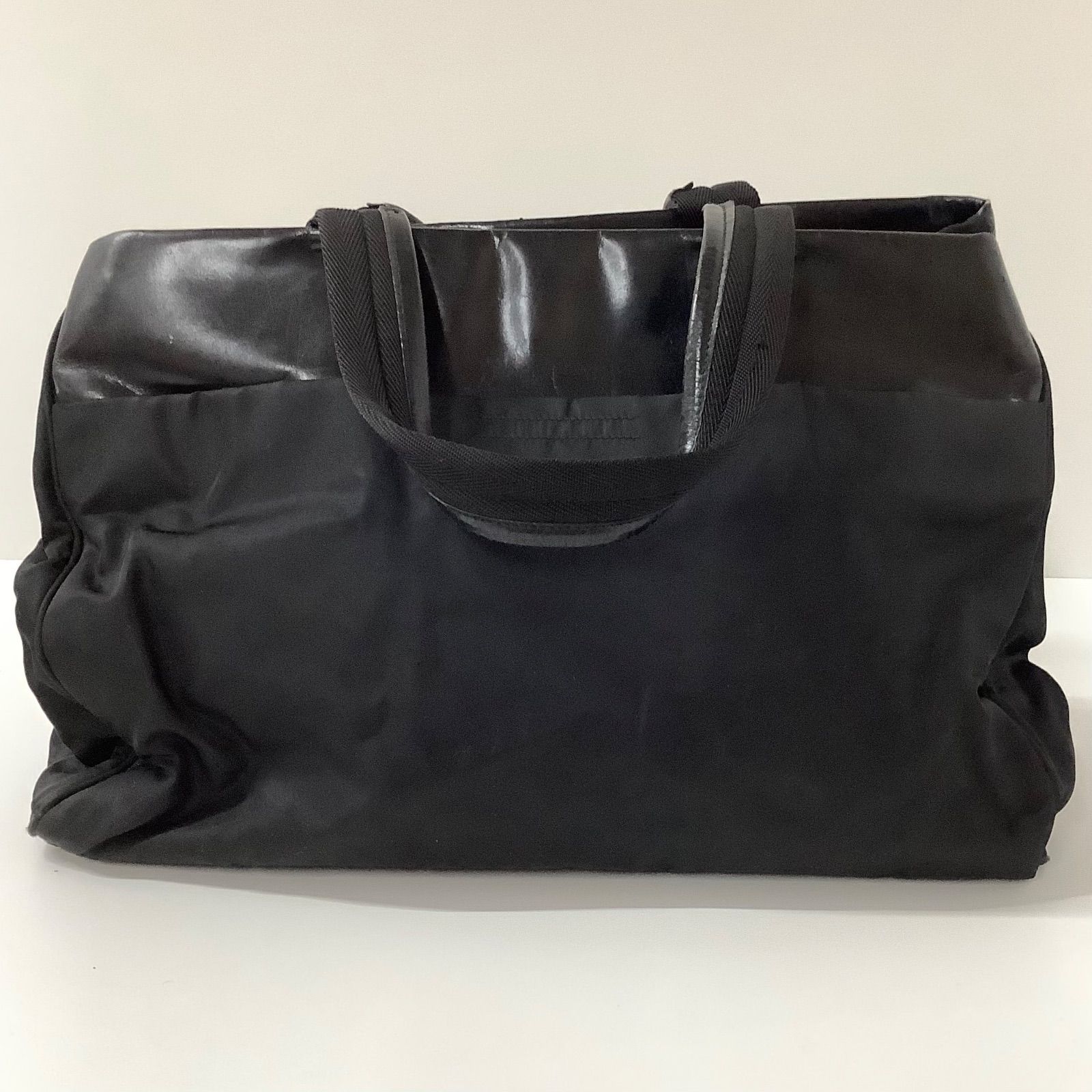 PRADA プラダ ハンドバッグ ブラック ナイロンxレザー トート