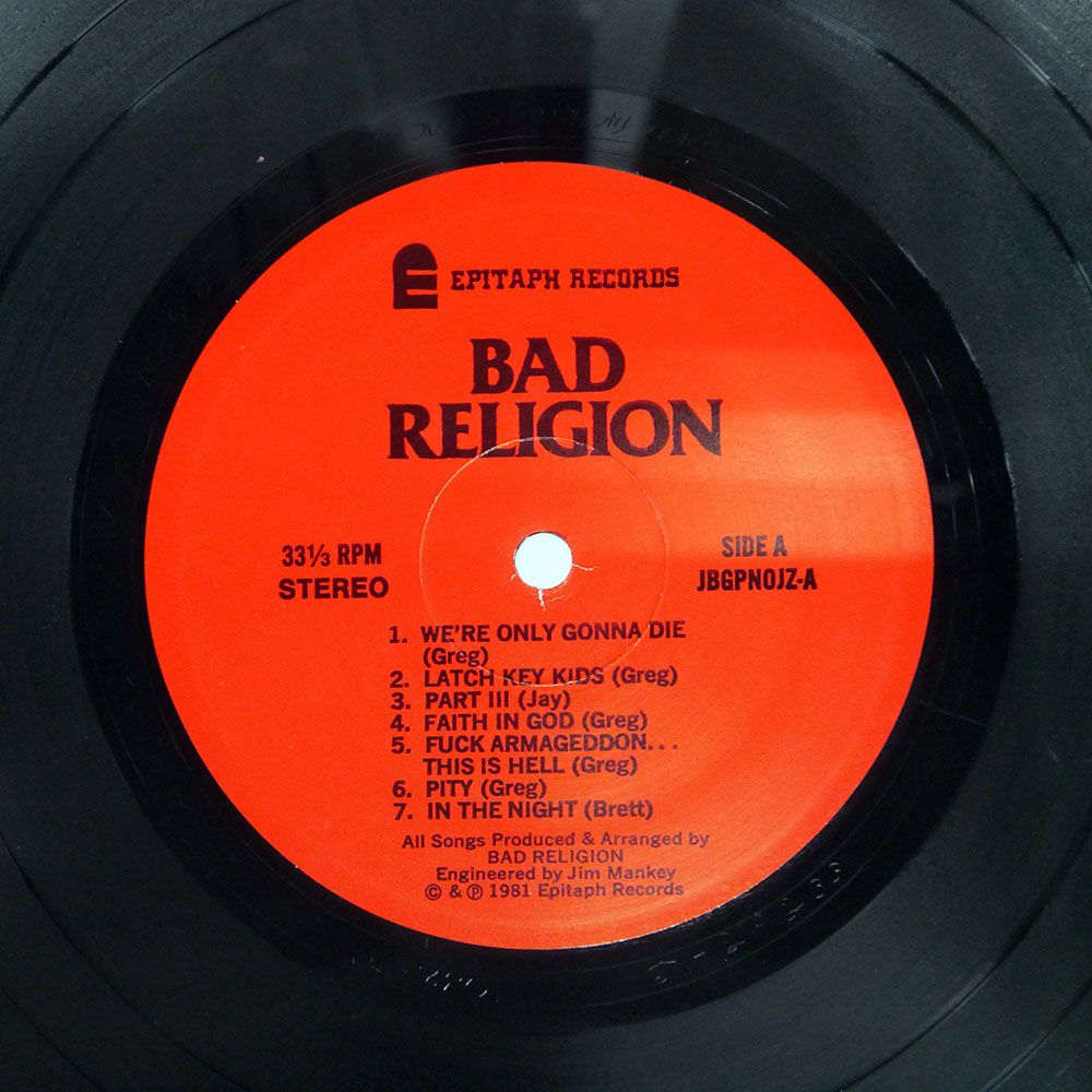 BAD RELIGION レコード　盤美品　1994 reissue 2025年最新】bad religion レコードの人気アイテム - メルカリ