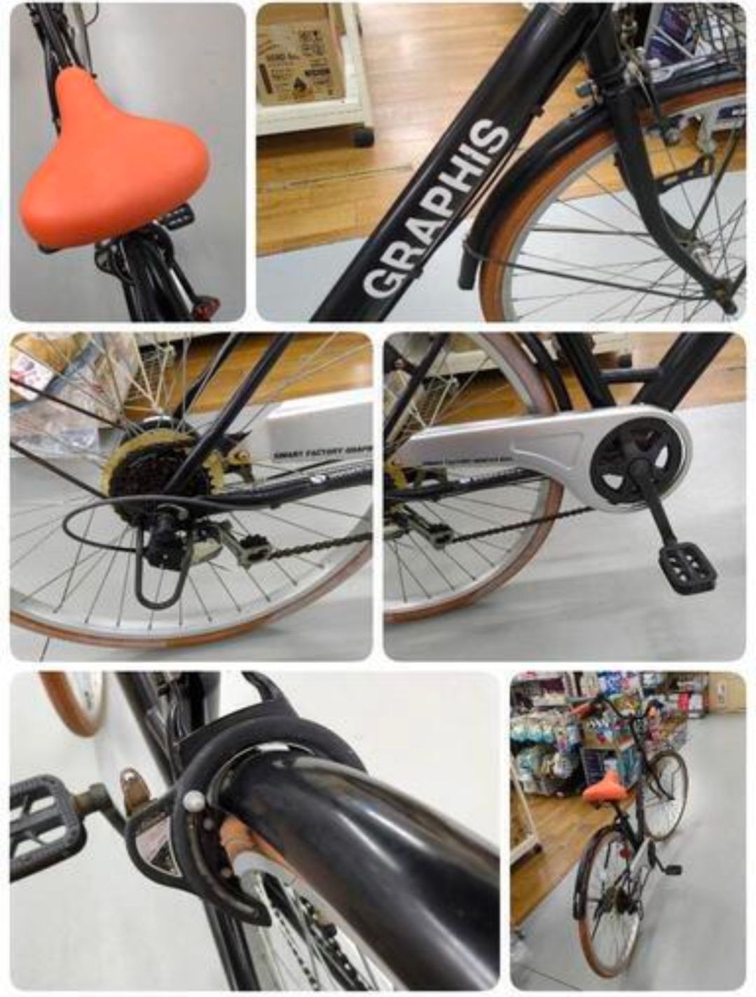 J065 ★月末までの限定値下げ★ライト無し★サビキズ使用感★普通自転車★GRAPHIS★6段★26インチ J065 ☆ライト無し☆サビキズ使用感☆普通自転車☆GRAPHIS☆6段☆26