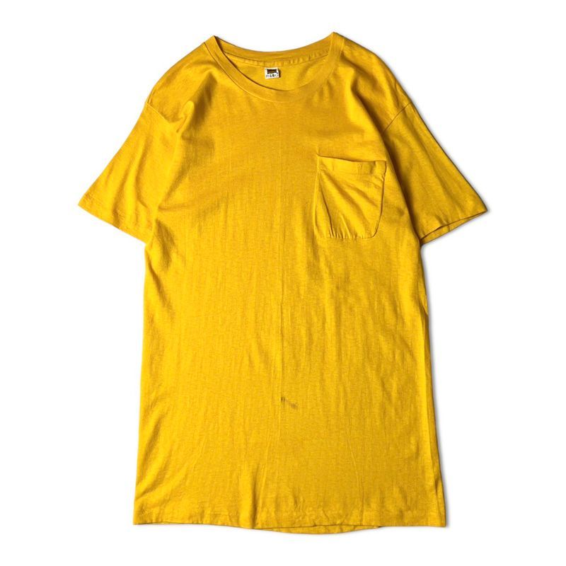 70s Hanes 無地 ポケット付き 半袖 Tシャツ L / 70年代 ヘインズ 