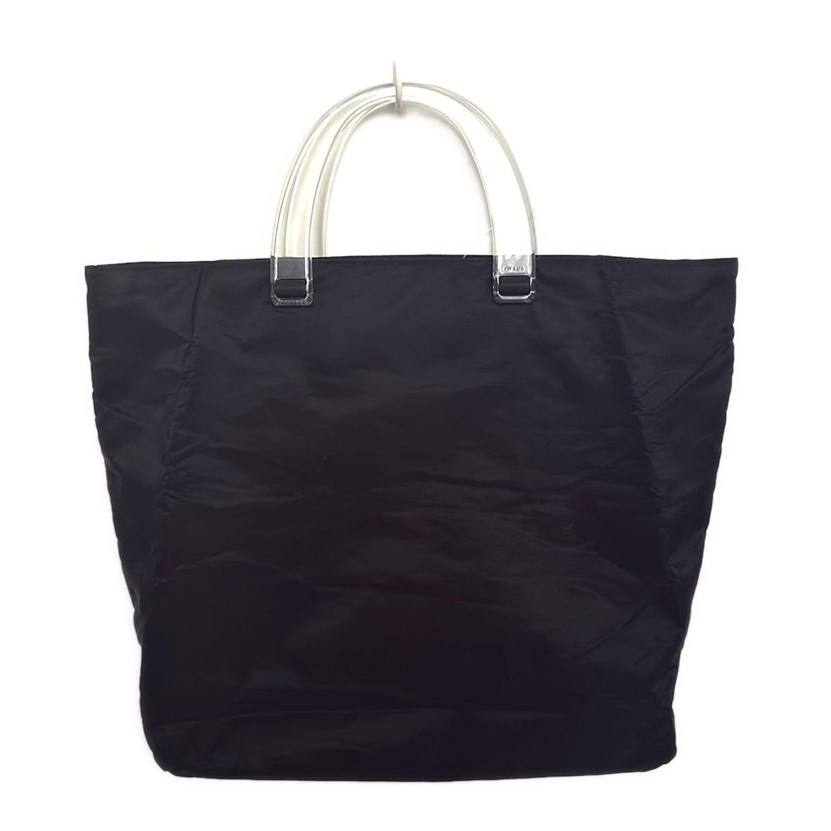 PRADA プラダ トートバッグ - 黒×クリア プラスチックハンドル