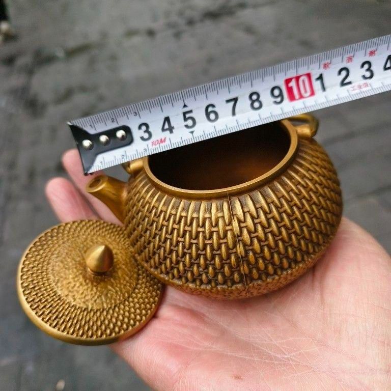 銅器 禅字波点提梁茶壺 酒壺 煎茶器 茶道工芸品 置物 - メルカリ