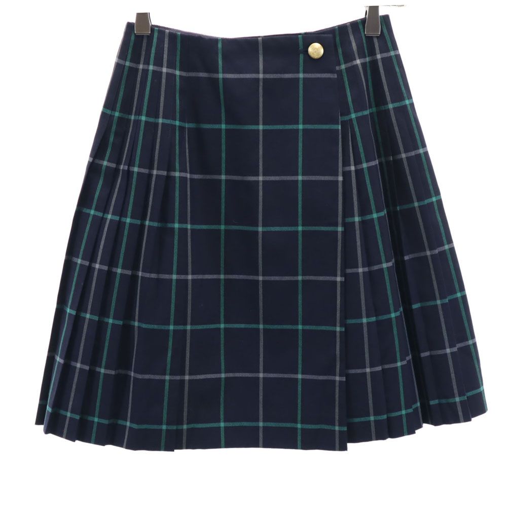 バーバリーズ 90s ウール オールド チェック柄 ミニ丈 ラップ プリーツ  