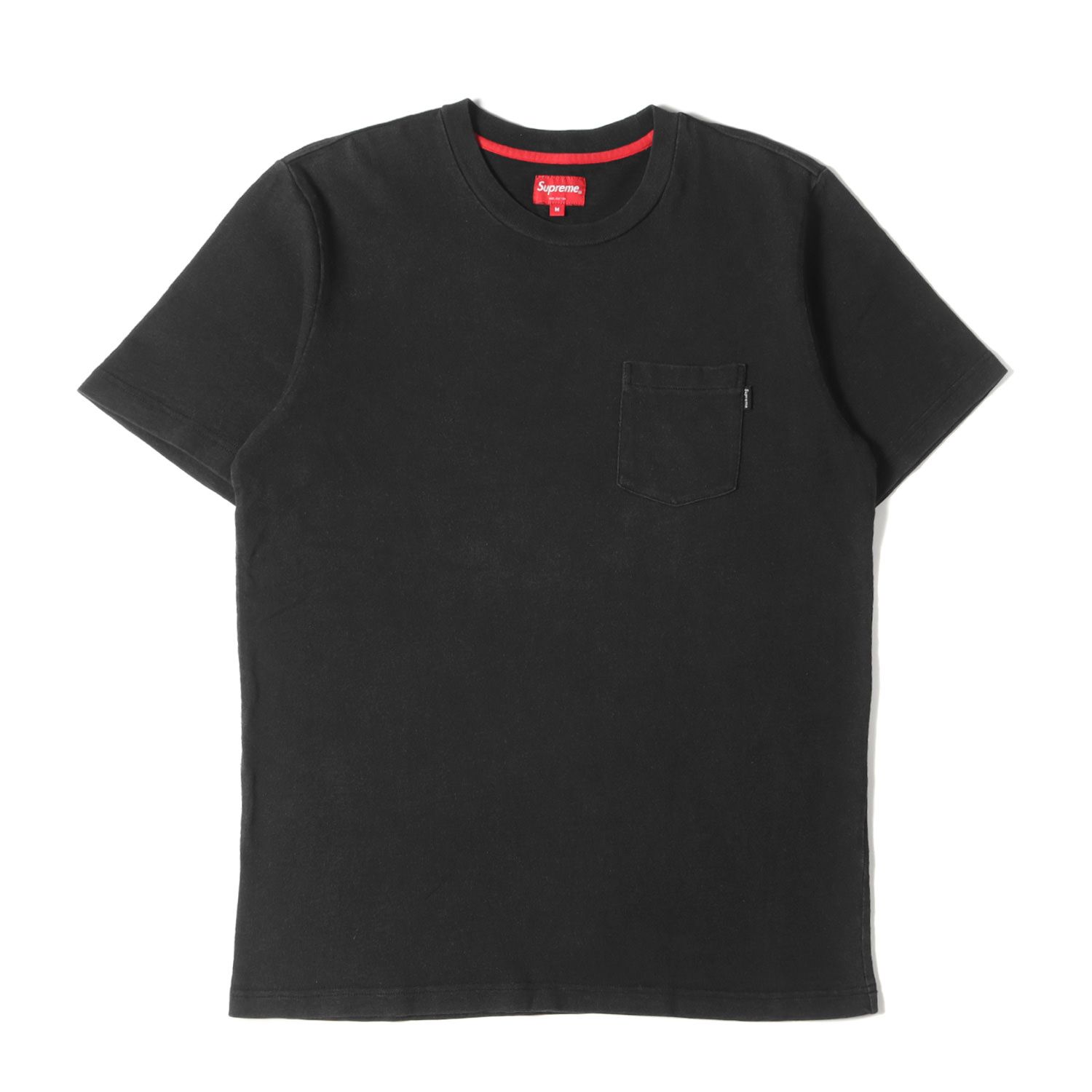 Supreme シュプリーム Tシャツ サイズ:M ポケット付き ヘビーウェイト クルーネック 半袖Tシャツ Pocket Tee ブラック 黒 トップス カットソー【メンズ】
