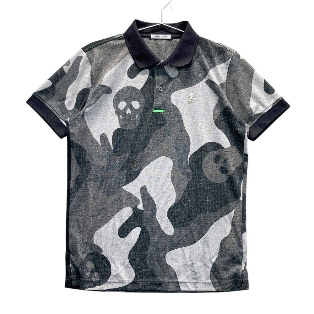 サイズ 44 MARK-LONA マークアンドロナ 半袖ポロシャツ 迷彩柄 カモフラ グレー系 240101469271 ゴルフウェア メンズ ストスト