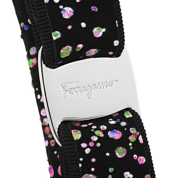 新品 フェラガモ FERRAGAMO バレッタ FERM FANTASY バレッタ ブラック