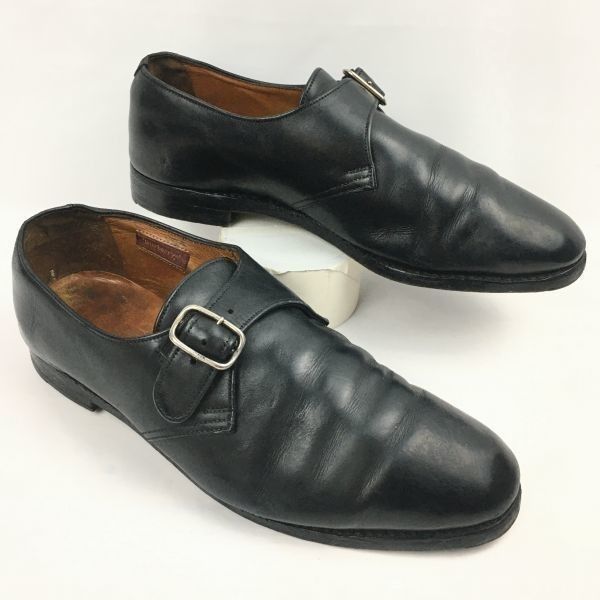 試着交換OK！Burberrys/旧バーバリー　size26.0程度　イングランド製Vintage 　モンクストラップ　ビジネスシューズ〈黒/BLACK/ブラック〉メンズ//men's 菅NO.WZD-176 試着交換OK！Burberrys/旧バーバリー size26.0程度 イングランド製