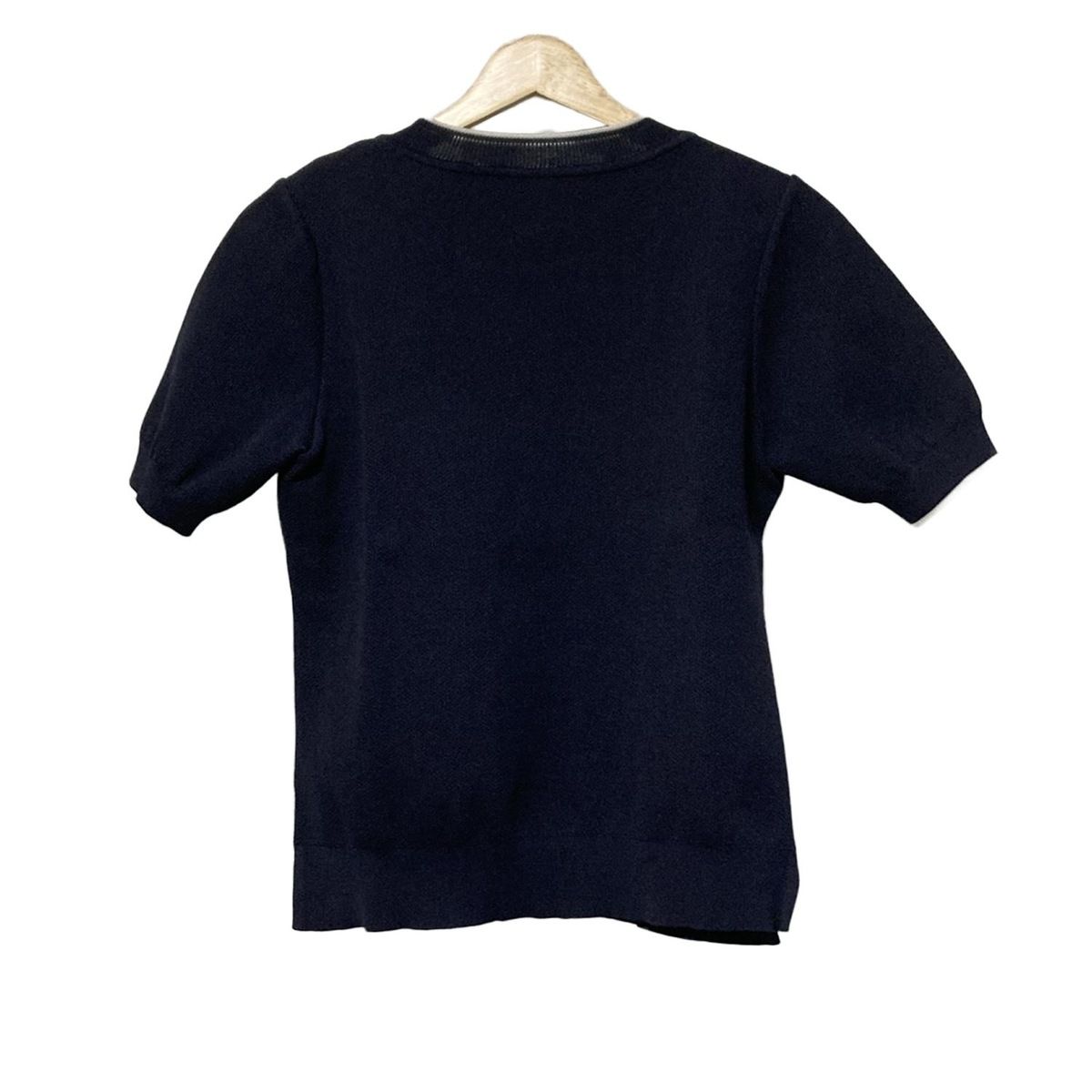 フォクシー FOXEY 黒 半袖 ニット 40 FOXEY】 フォクシー トップス 半袖 ロゴプレート ブラック 40