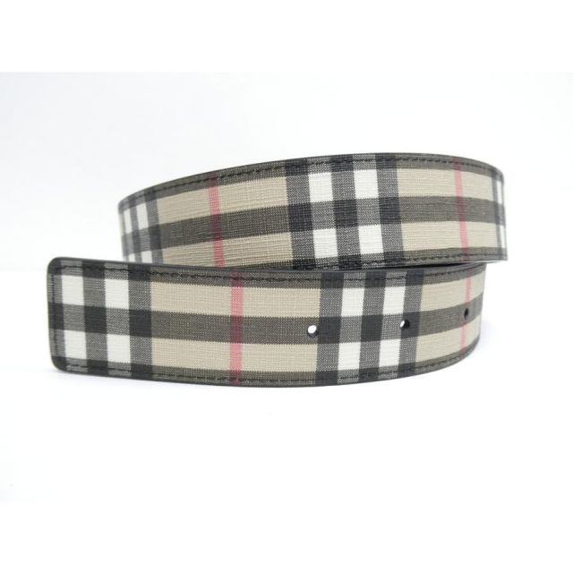 【極美品】バーバリー ノバチェック ベルト シルバー ブラック イタリア製 バーバリー BURBERRY ノバチェック TBロゴ レディース ベルト