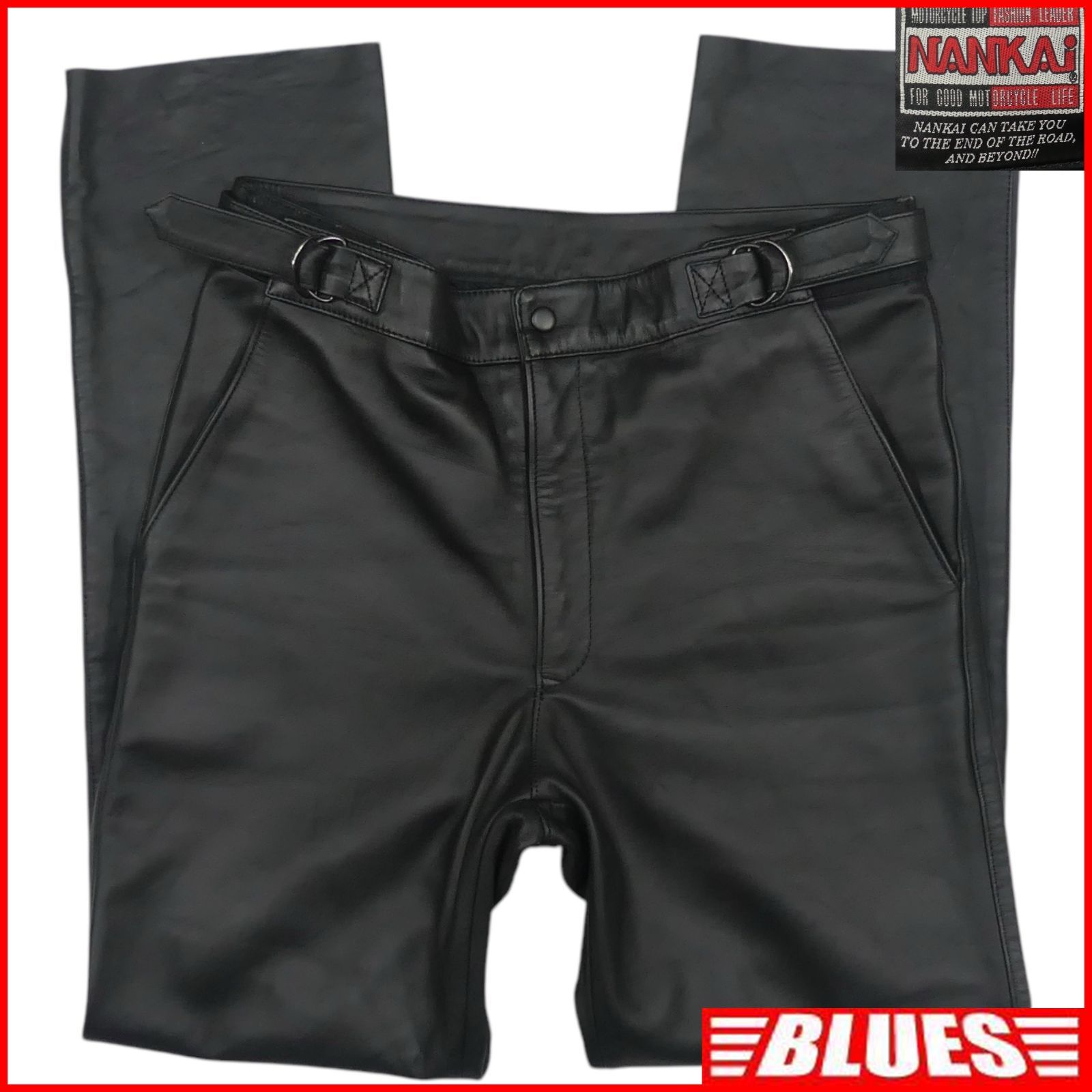 NANKAI 南海部品 ナンカイ レザーパンツ XL 本革 メンズ 黒 革パンツ 