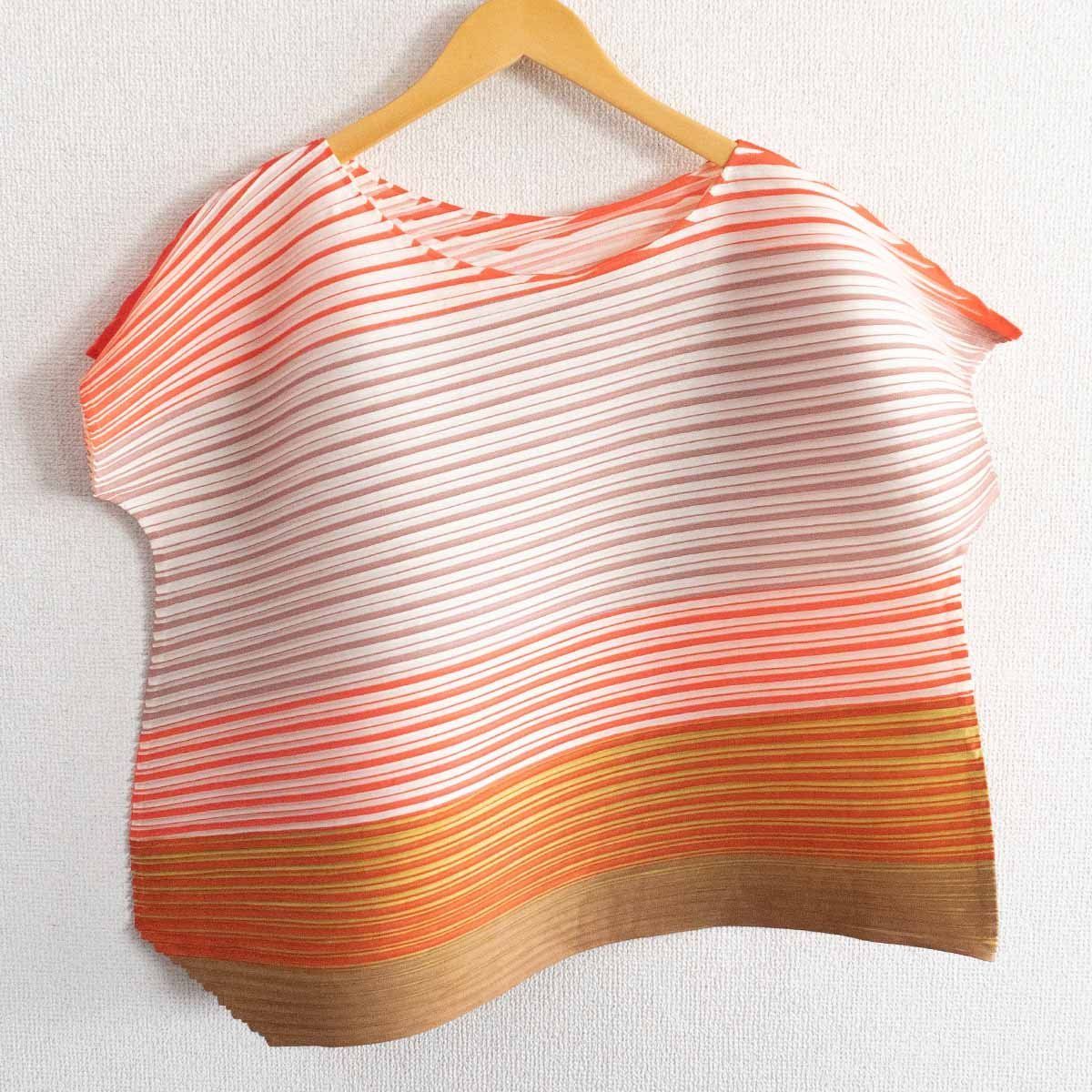 極美品】 PLEATS PLEASE【グラデーションカラー プリーツ トップス 