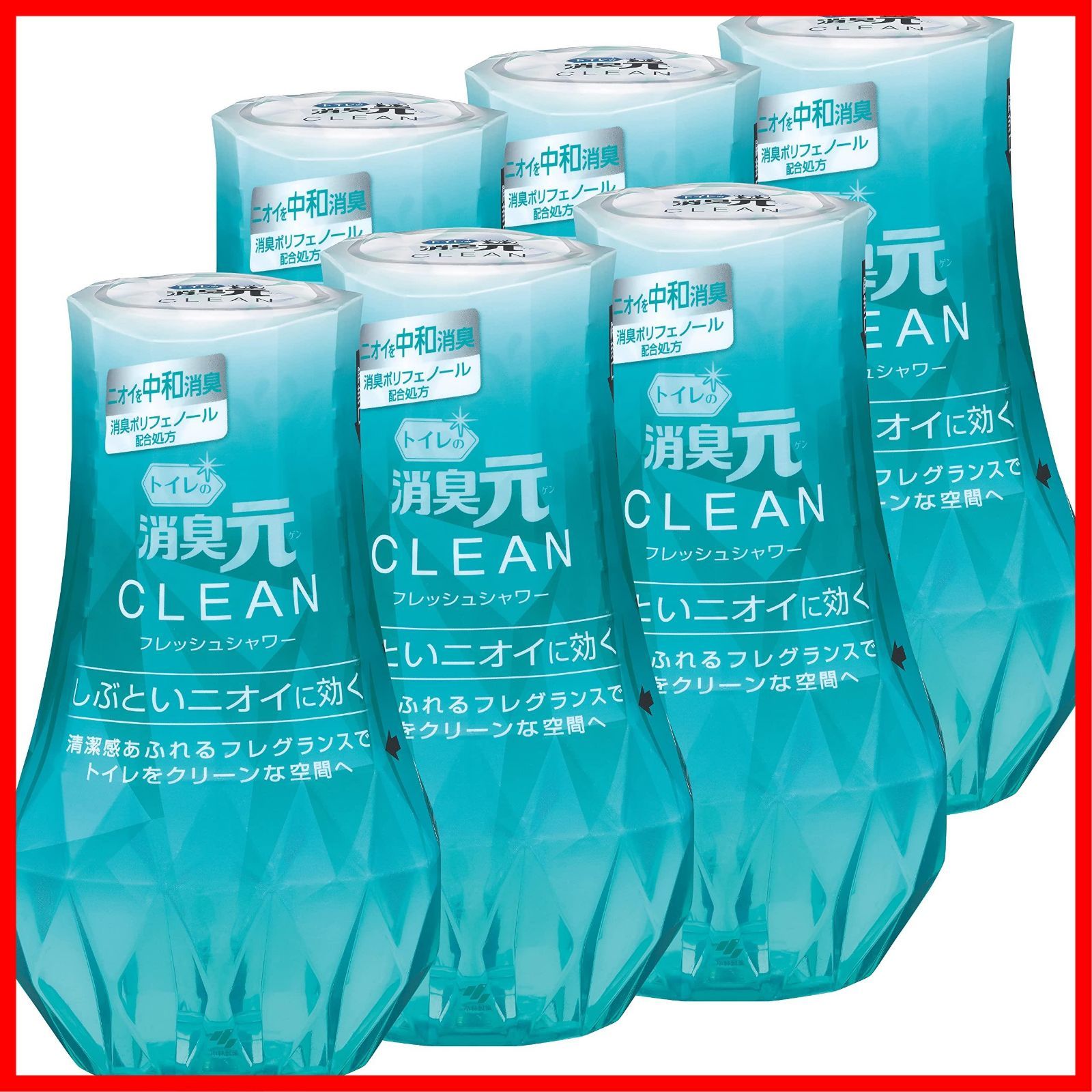 置き型 トイレ用 消臭芳香剤 400ml×6個 フレッシュシャワー クリーン まとめ買い トイレの消臭元