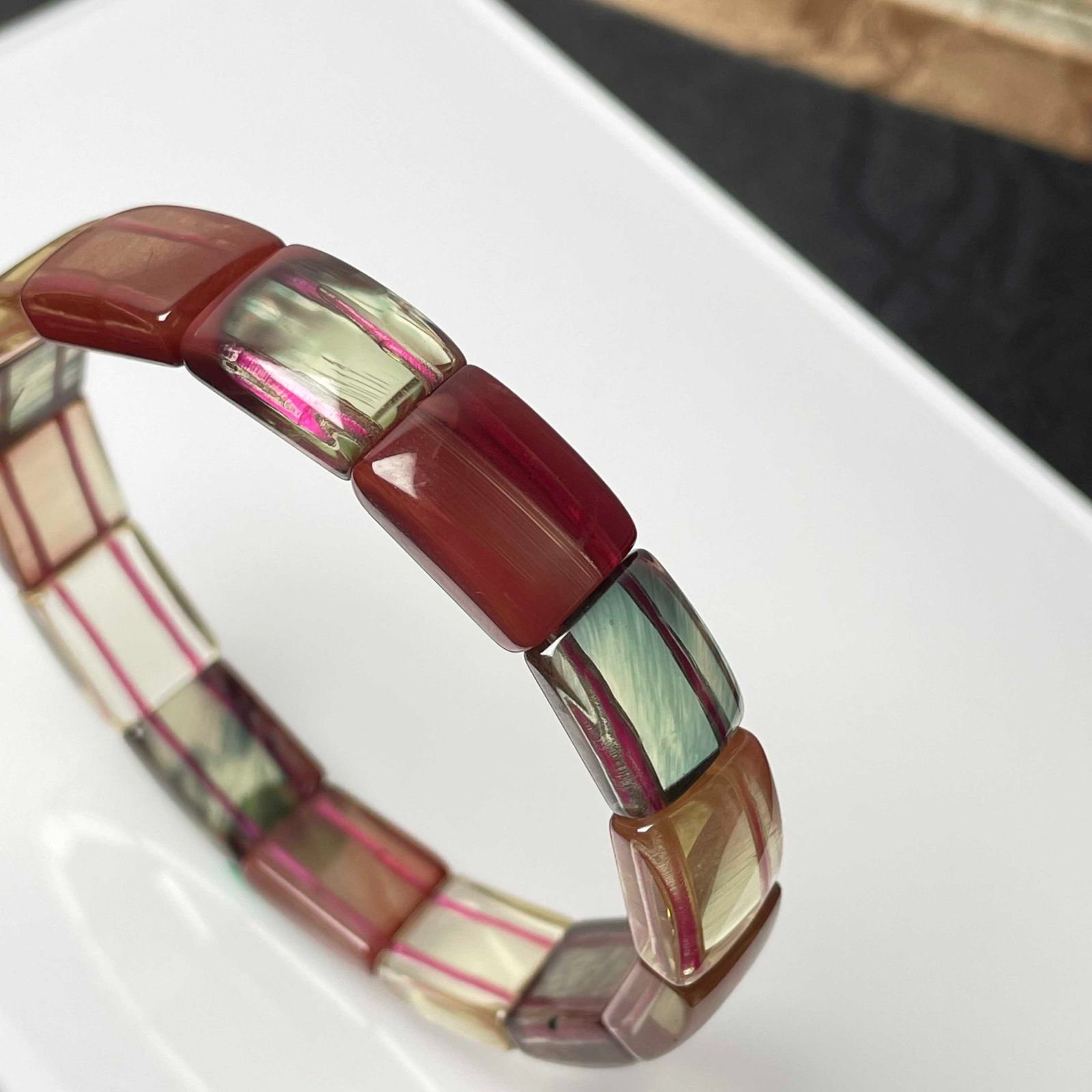 天然美品☆【カラーチェンジアンデシン】☆バングル 天然石 約13.5*9.6 