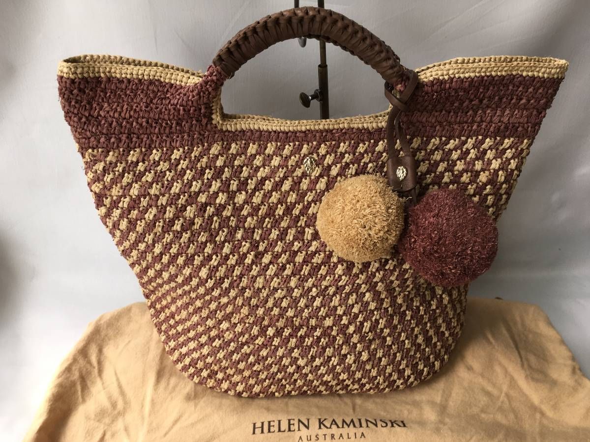 美品 ヘレンカミンスキー HELEN KAMINSKI ラフィア バッグ - メルカリ
